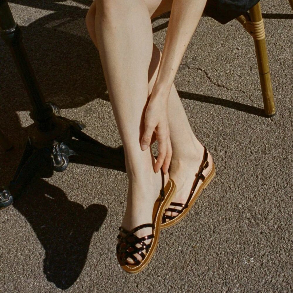 DÔEN & K.JACQUES PECHE SANDAL, black, size 36 (US 5)
